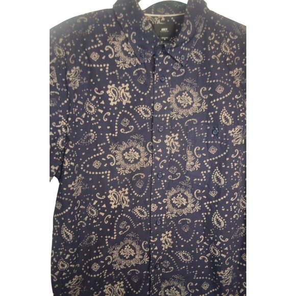 Obey Navy and Cream Casual Button Down Shirt - Picture 3 of 3